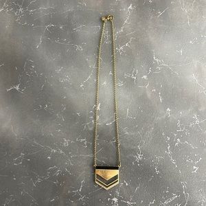 J.Crew goldtone, black & crystal necklace